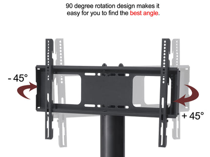 43.3" Multi-Function TV Stand Height Adjustable Bracket Swivel 3 Tier - Black