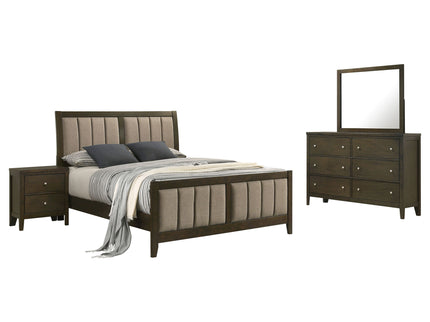 Clement - 4 Piece Queen Bedroom Set With Tufted Headboard - Dark Coffee