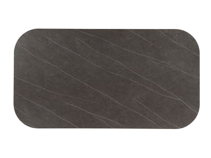 Kasa - Sintered Stone Top Dining Table - Stone Gray / Champagne