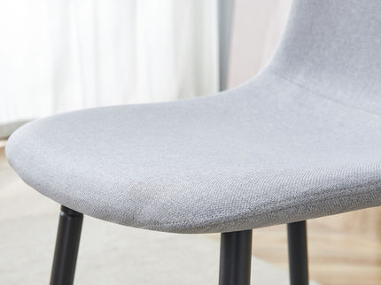 Modern Medieval Style Cushioned Side Chairs Set With Metal Legs For Kitchens