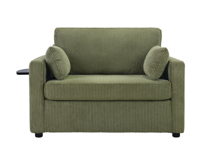 Sleeper Sofa With Foldable Mattress, USB Ports, Side Table & Storage Pocket