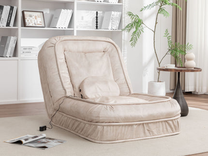 Upholstered Human Dog Bed And Pets, Bean Bag Floor Sofa With Massage Pillow, 5 Adjustable Positions & 2 Soft Pillows
