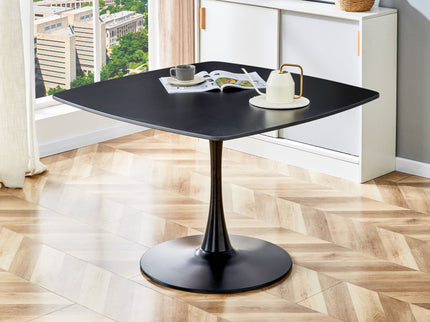 Table Mid-Century Dining Table For 4-6 People With Round Table Top, Pedestal Dining Table, End Table Leisure Coffee Table