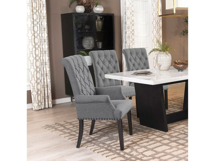 Tufted Arm Chair With Nailhead Trim