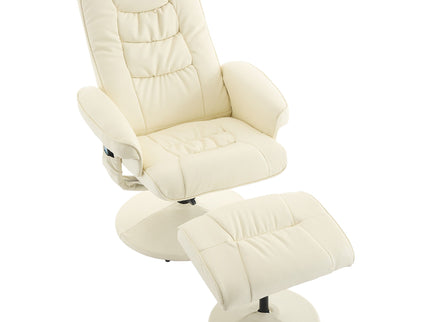 Recliner Chair With Ottoman, 360° Swivel Massage Lounge Chair With 5-Point Vibration & Heated Seat