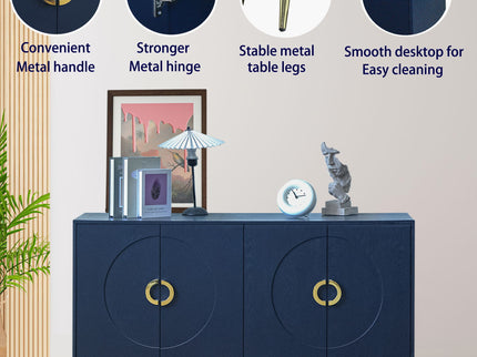 Modern Lacquered 4 Door Wooden Cabinet Sideboard Buffet Server Cabinet Storage Cabinet, For Living Room, Entryway, Hallway, Office, Kitchen And Dining Room