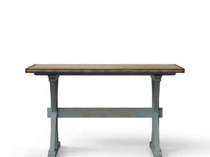 X Based Counter Height Dining Table - Aqua Blue