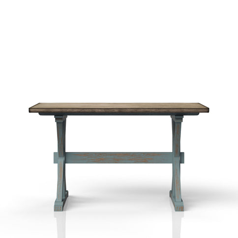 X Based Counter Height Dining Table - Aqua Blue