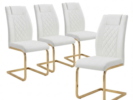 High Back Dining Chairs For Dining & Kitchen Room (Set of 4) - Golden / White