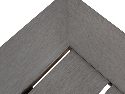 Modern Aluminum Outdoor Dining Bench With X Base - Dark Gray