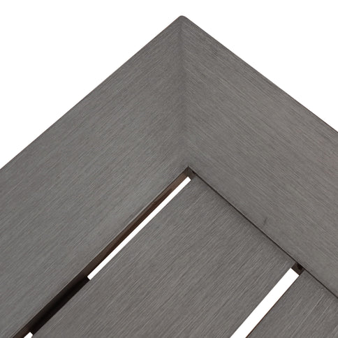 Modern Aluminum Outdoor Dining Bench With X Base - Dark Gray