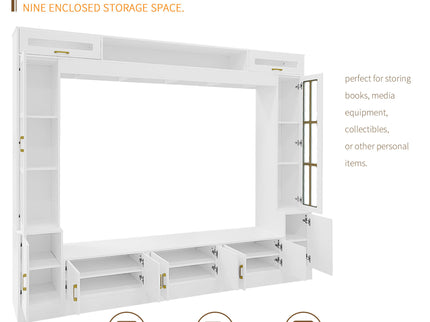 Wall Unit Entertainment Center With Bookshelves For TVs Up To 80"