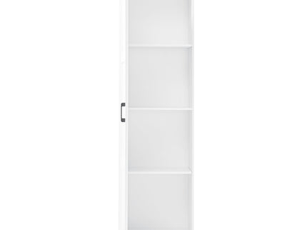 Storage Cabinet With 1 Door And Adjustable Shelf, Rectangle Shape - White