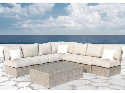 Comfortable Modern Patio Rattan Sectional Set With Cushions