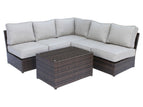 Dark Brown / 2 Pc. Symmetrical Sectional, Table