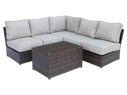 Comfortable Modern Patio Rattan Sectional Set With Cushions