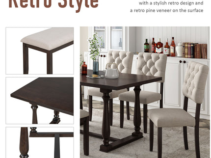 6 Piece Dining Set Retro Style