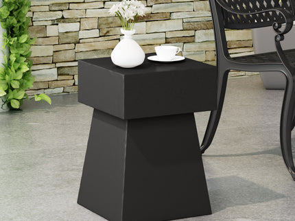 Outdoor Side Table, Patio End Table - Black