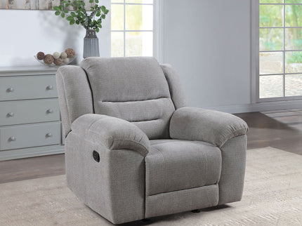 Sebring - Upholstered Glider Recliner Chair With Manual Recline And Smooth Gliding Motion - Gray