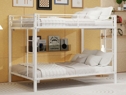 Bunk Bed For Kids, Convertible Frame With Ladders & Guardrail
