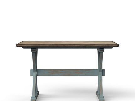X Based Counter Height Dining Table - Aqua Blue