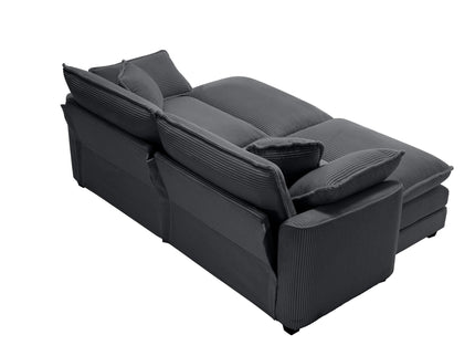 Modular Oversized Cushion Sofa With Ottoman, Low Back, Deep Seating Sofa Set