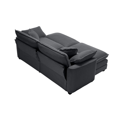 Modular Oversized Cushion Sofa With Ottoman, Low Back, Deep Seating Sofa Set