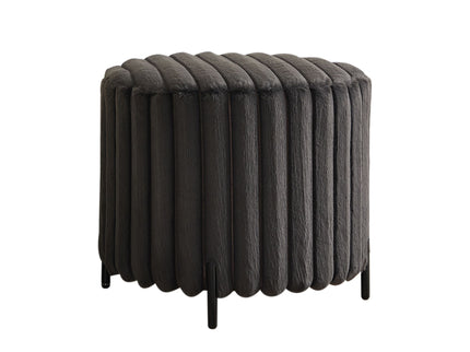Wide Upholstered Round Pouf Ottoman Foot Rest