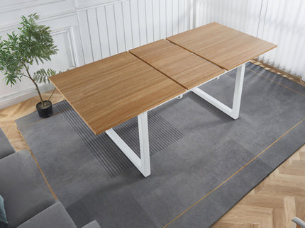 Square Extendable Dining Table With Metal Legs
