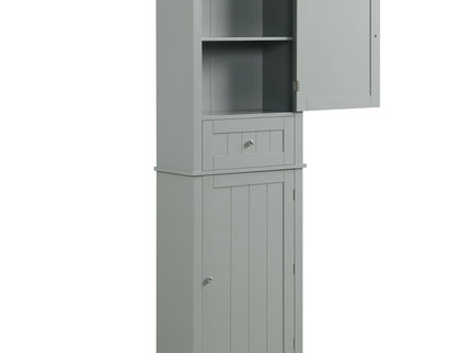 Tall Freestanding Bathroom Storage Cabinet With Drawer And Adjustable Shelf