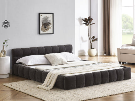 Modern Platform Bed Frame With Thick Fabric