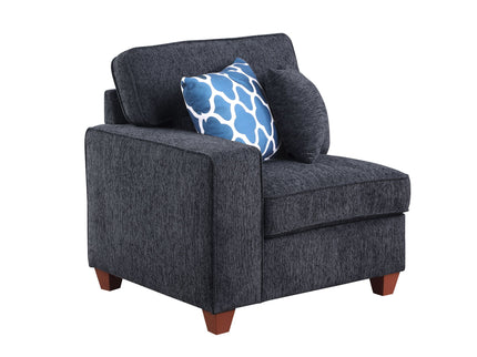 Gina - Sectional Sofa With Ottoman - Black