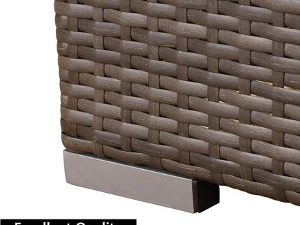 Armless Patio Sofa Set, With UV Resistant Frame And Waterproof Cushions - Blue / Brown