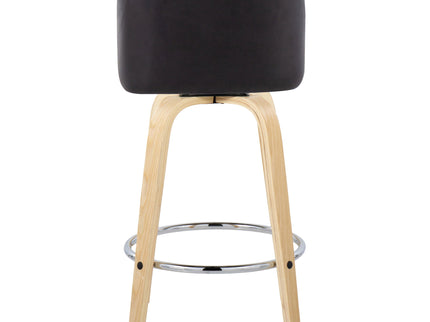 Toriano - Contemporary Fixed-Height Counter Stool With Swivel And Round Footrest (Set of 2)