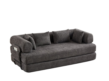 Convertible Sleeper Sofa Bed With Cylindrical Pillow