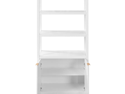 Modern Tall Storage Bookcase Cabinet With 2 Open Shelves & Double Doors