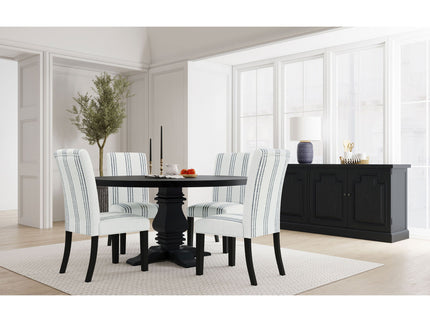 Draper - Upholstered Dining Chair (Set of 2) With Vertical Stripes - Beige