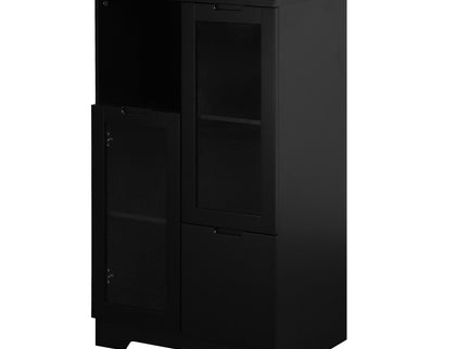 Modern Cabinet With Glass Doors And Drawer