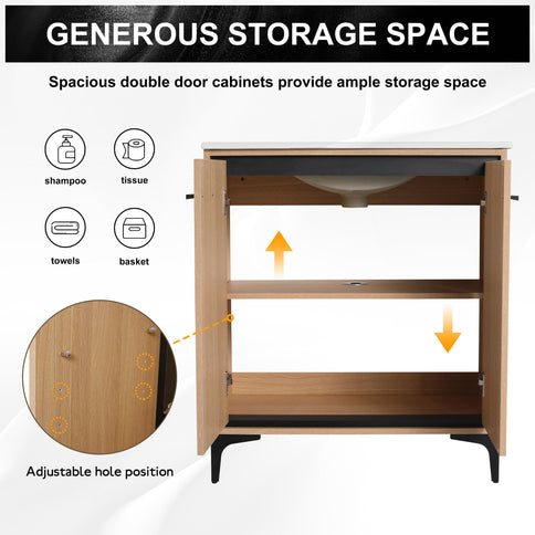 Modern Bathroom Vanity Base With Basin And Storage Cabinet