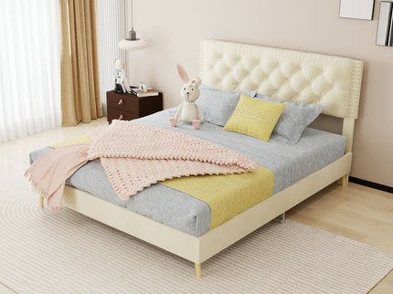 Upholstered Bed With Tufted Headboard