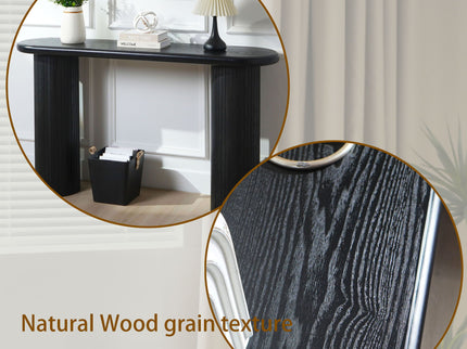 Fluted Cylinder Console Table - Black