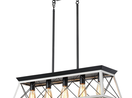 Chandelier Pendant Light For Dining Room Kitchen, 5 Light Fixture With Adjustable Height