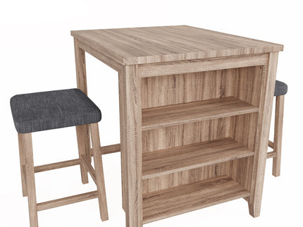 Dawson - 3 Piece Counter Height Table Set - Oak