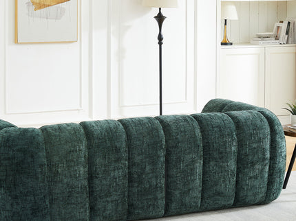 Quilted Cloud Sofa With Rounded Armrests And Piano Key Backrest Design