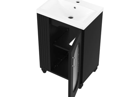 Modern Bathroom Vanity With Sink, Adjustable 2 Tier Shelf