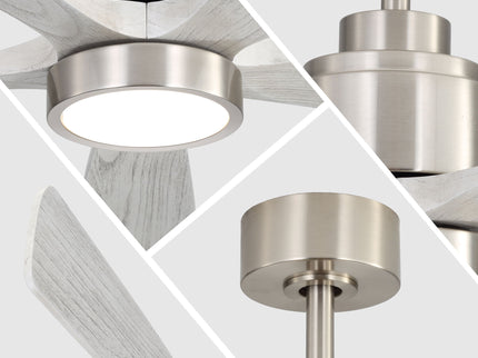Ultra Quiet Reversible Ceiling Fan With Light Dimmable LED For Large Room - Brushed Nickel