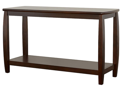 Rectangular Sofa Table With Double Shelf - Brown
