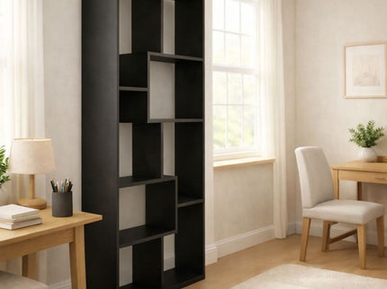 Asymmetrical Display Shelf & Bookcase, 5 Tier