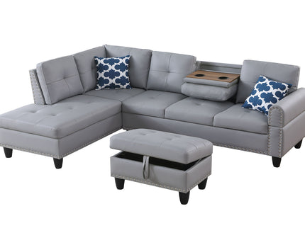 Irine - Sectional Sofa With Ottoman - Gray