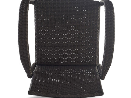 Outdoor Wicker Barstools With Rattan And Iron Frame